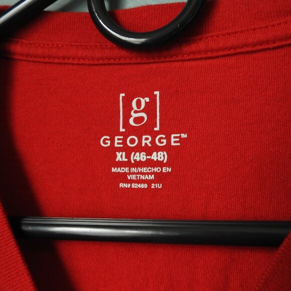 GEORGE | Men's Crewneck T-Shirt with Long Sleeves, Red XL(46-48) - Picture 5 of 6